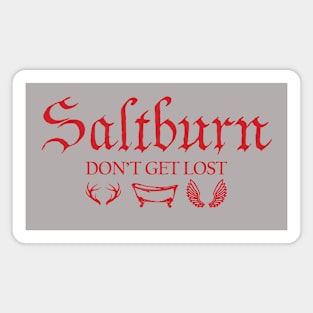 Saltburn Don't Get Lost, Antlers - Bathtub - Angel Wings Signature Version Magnet